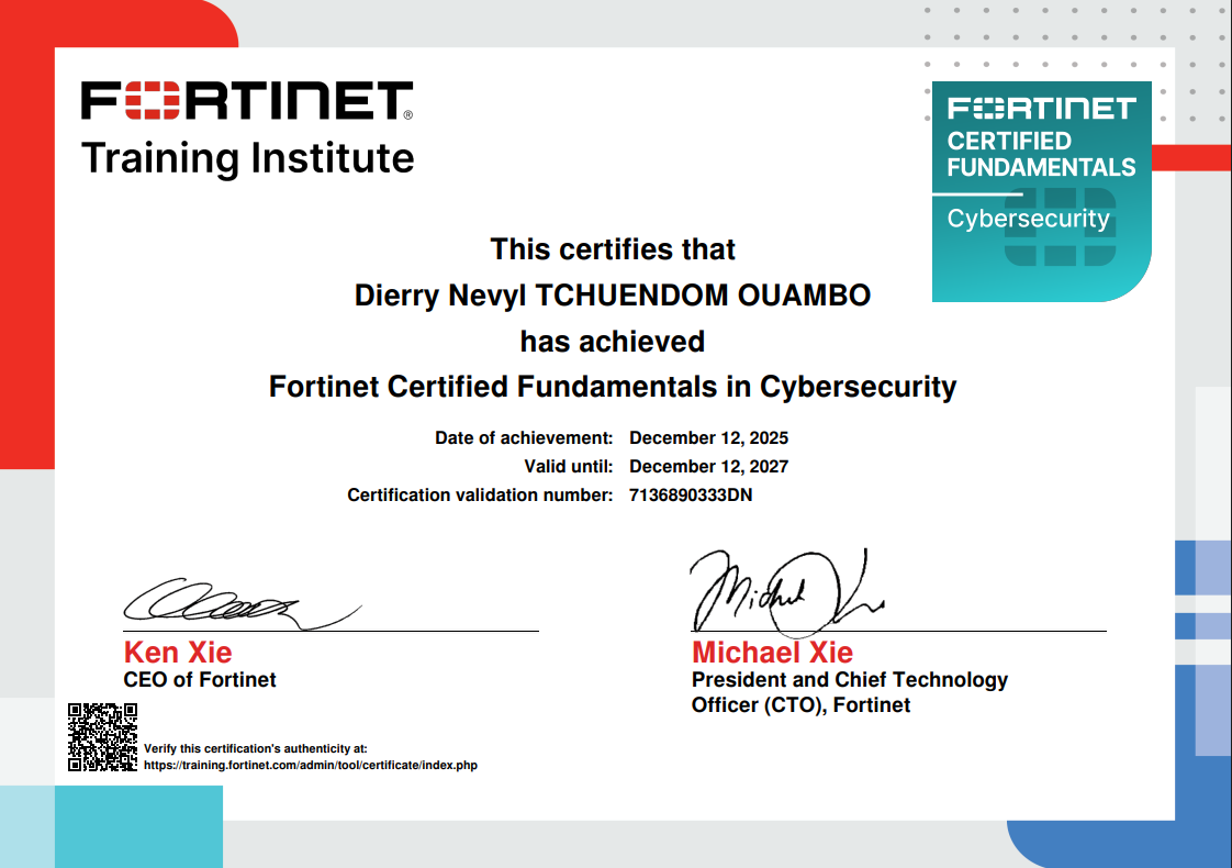 Fortinet Certified Fundamentals Cybersecurity