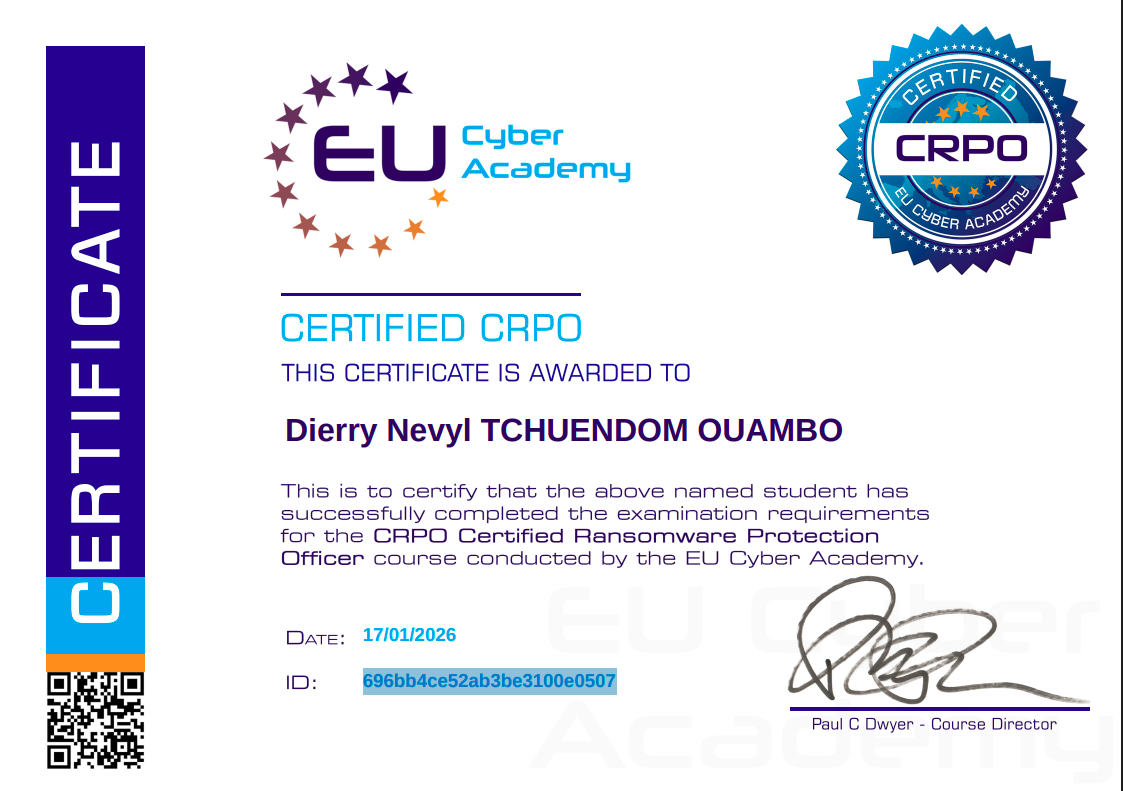 Certified Ransomware Protection Officer 