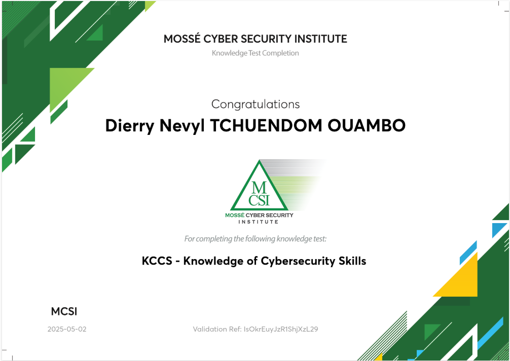 KCCS - KNOWLEDGE OF CYBERSECURITY SKILLS
