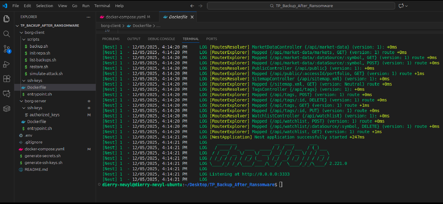 Mise en place d’un système de sauvegarde et de restauration sécurisé en cas d’attaque de type ransomware.